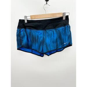 Nike Dri Fit Blue Running Shorts Activewear Printed Lightweight Womens Small